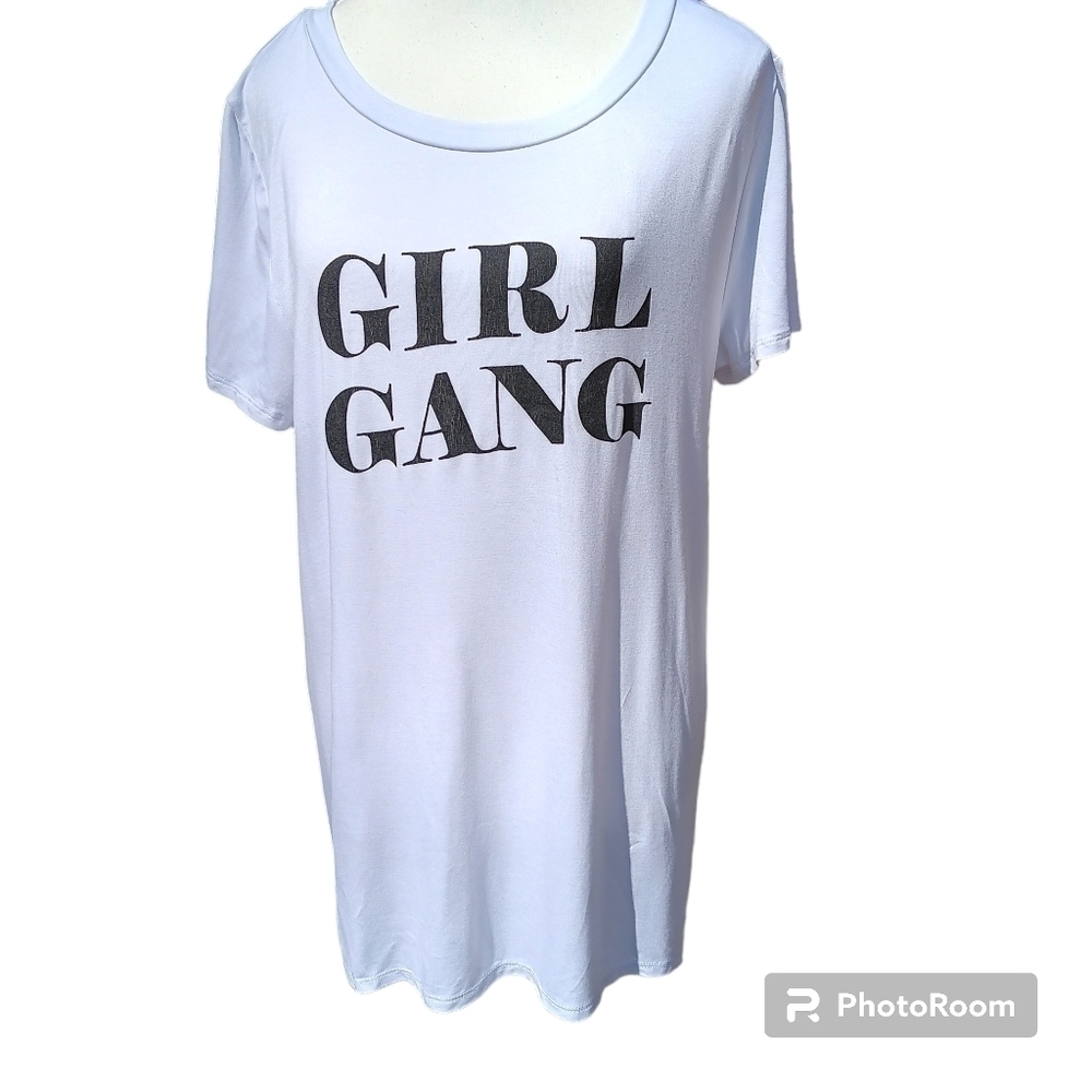 Coverstitch Girl Gang Oversized Tee Shirt Women's Size L